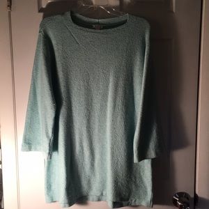 Aqua cardigan very soft! Long bell sleeves perfect to wear with a black legging!